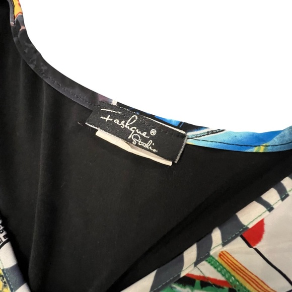 Women’s Tunic Top Art-To-Wear Graffiti Print‎ Vintage Fashion Studio Rave Party - Picture 8 of 14